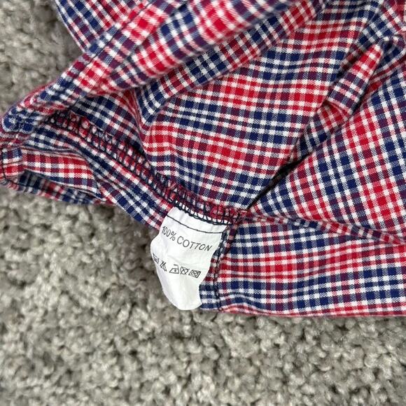 MARLBORO CLASSICS Shirt Mens L 100% Cotton Red Blue Plaid Button Up Short Sleeve - Picture 7 of 7